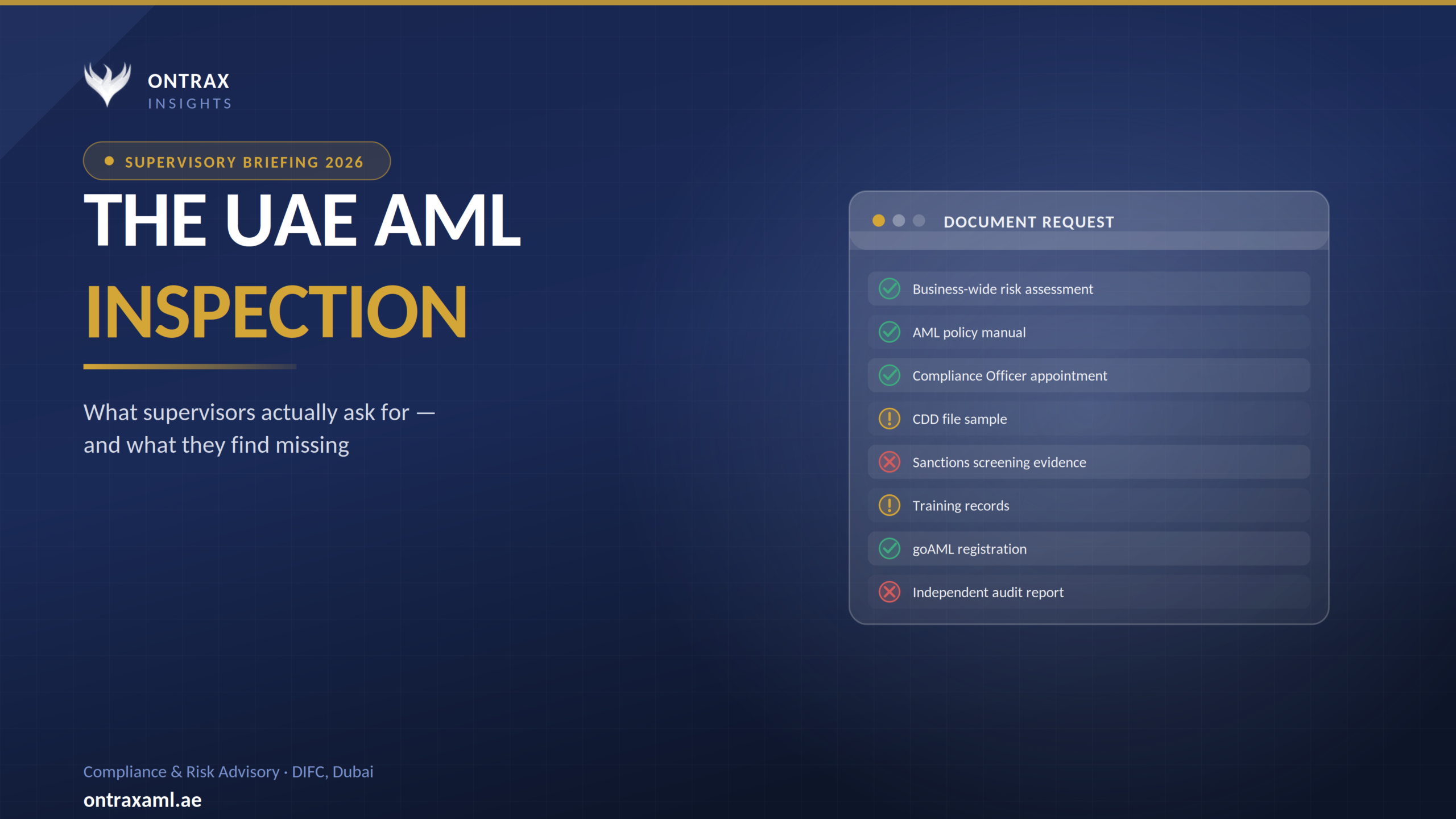 AML inspection UAE